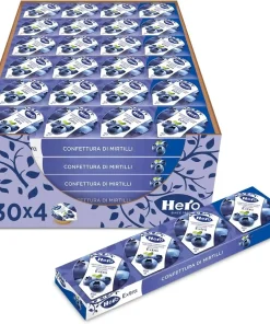 Hero Poker Confettura di Mirtilli, 30 confezioni da 100g (4 monodose x 25 gr)