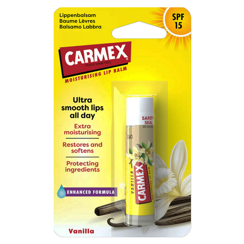 CARMEX MOISTURISING LIP BALM Balsamo labbra SPF 15 Vanilla