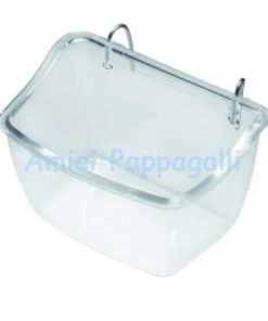 Mangiatoia lori – con ganci in ferro le mangiatoie in plastica per pappagalli